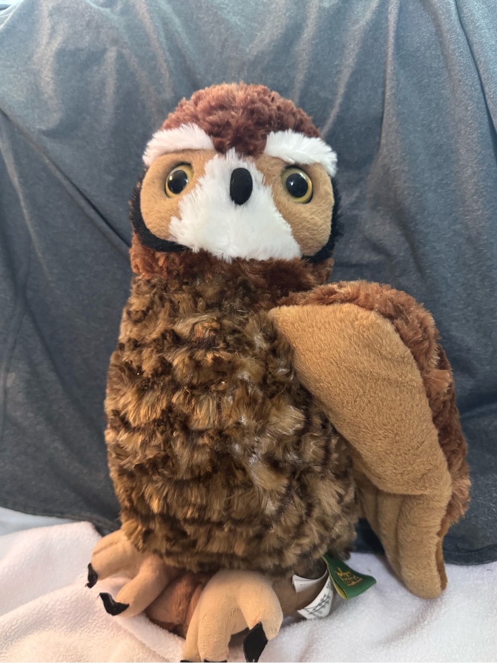 Plush Brown Owl Stuffed Animal - Soft Cuddly Bird Toy